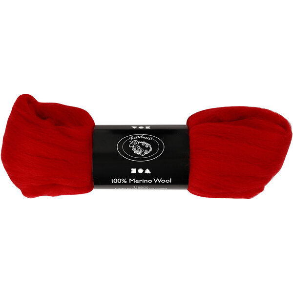 Creativ Company Merino Wol, dikte 21 my, kerstrood, 100 gr/ 1 doos