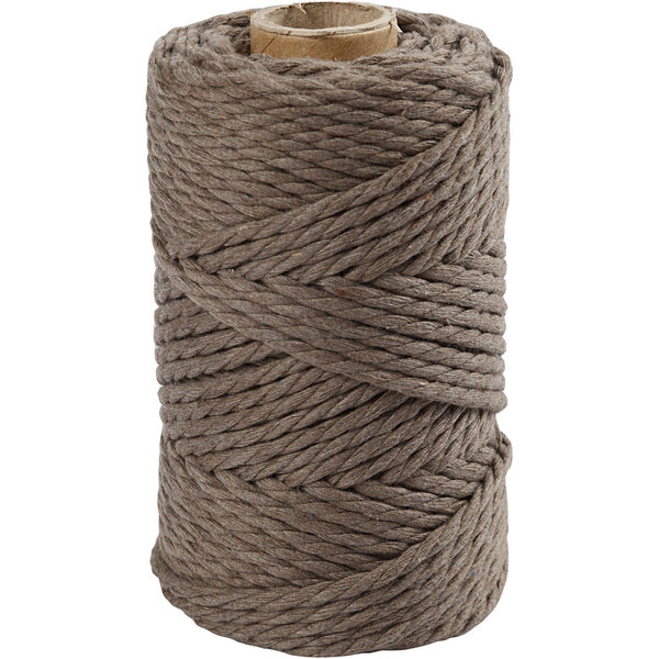 Creativ Company Macramé koord, L: 55 M, d 4 mm, lichtbruin, 330 gr/ 1 rol