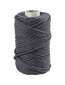 Creativ Company Macramé koord, L: 55 M, d 4 mm, grijs, 330 gr/ 1 rol