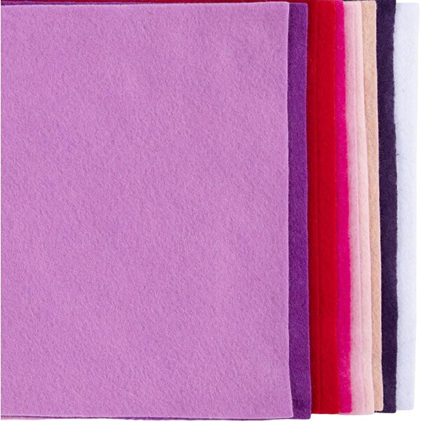 Creativ Company Hobbyvilt, A4, vel 210x297 mm, dikte 2 mm, paars/roze harmonie, 10 stuk/ 1 doos