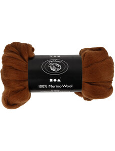 Creativ Company Merino Wol, dikte 21 my, bruin, 100 gr/ 1 doos