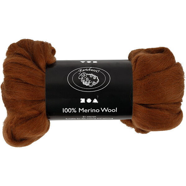 Creativ Company Merino Wol, dikte 21 my, bruin, 100 gr/ 1 doos
