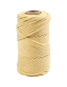 Creativ Company Macramé koord, L: 55 M, d 4 mm, lichtgeel, 330 gr/ 1 rol