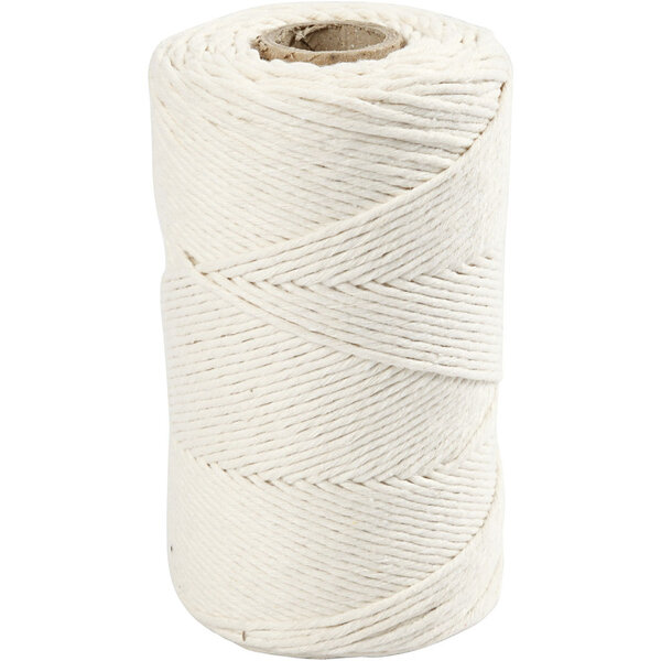 Creativ Company Macramé Koord, L: 198 M, d 2 mm, off-white, 330 gr/ 1 rol