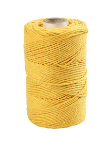Creativ Company Macramé Koord, L: 198 M, d 2 mm, geel, 330 gr/ 1 rol