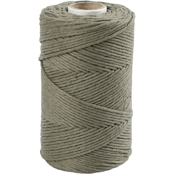 Creativ Company Macramé Koord, L: 198 M, d 2 mm, mosgroen, 330 gr/ 1 rol
