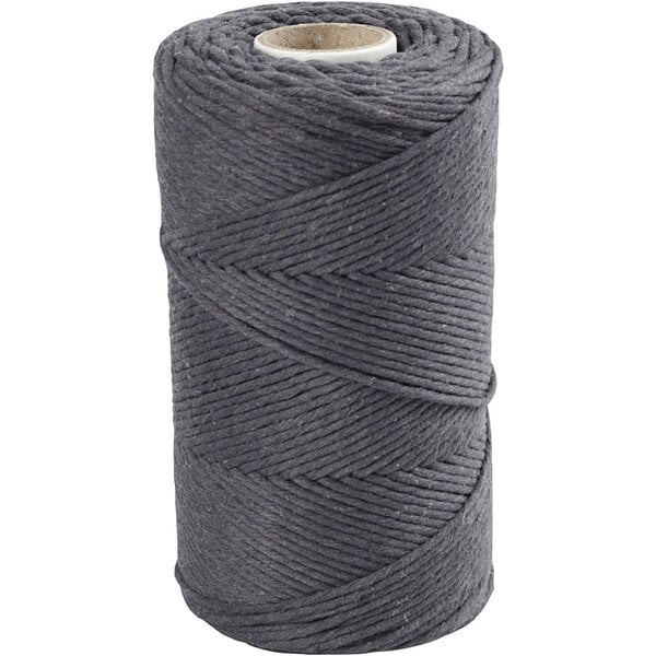 Creativ Company Macramé Koord, L: 198 M, d 2 mm, grijs, 330 gr/ 1 rol