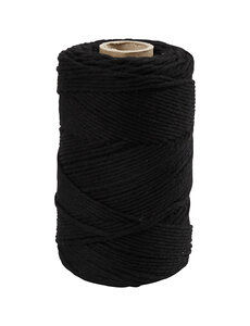Creativ Company Macramé Koord, L: 198 M, d 2 mm, zwart, 330 gr/ 1 rol