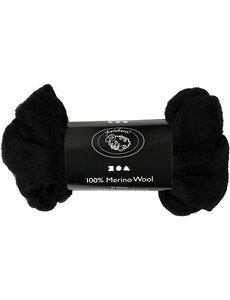Creativ Company Merino Wol, dikte 21 my, zwart, 100 gr/ 1 doos