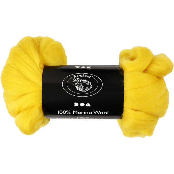 Creativ Company Merino Wol, dikte 21 my, sun yellow, 100 gr/ 1 doos
