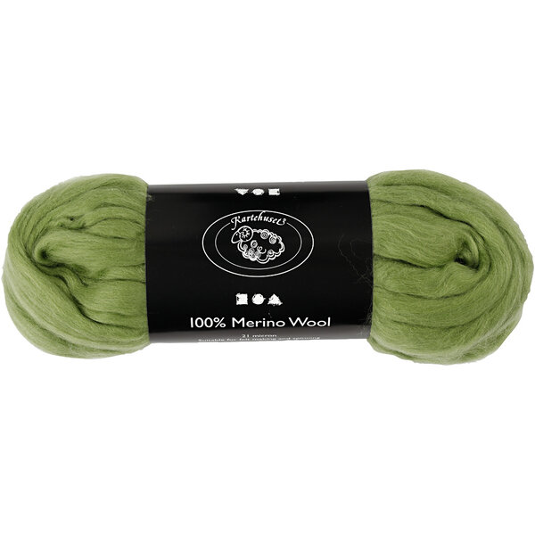 Creativ Company Merino Wol, dikte 21 my, cactus, 100 gr/ 1 doos