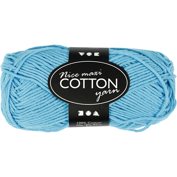 Creativ Company Katoengaren, afm 8/8, L: 80-85 M, afm maxi, turquoise, 50 gr/ 1 bol