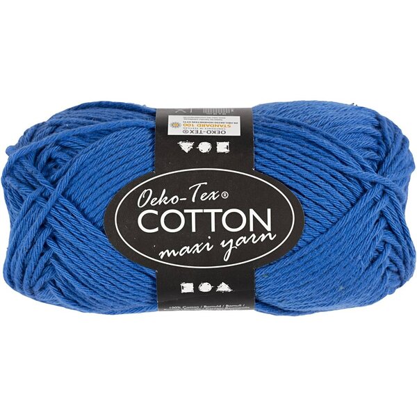 Creativ Company Katoengaren, afm 8/8, L: 80-85 M, kobalt blauw, 50 gr/ 1 bol