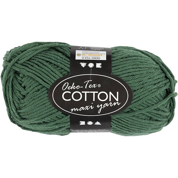 Creativ Company Katoengaren, afm 8/8, L: 80-85 M, donkergroen, 50 gr/ 1 bol