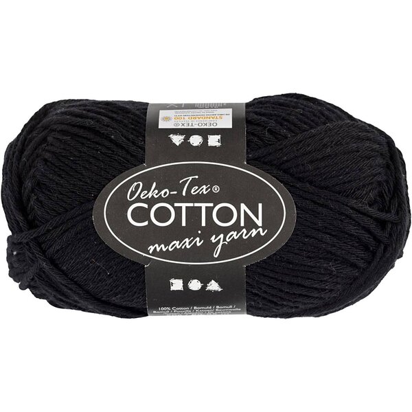 Creativ Company Katoengaren, afm 8/8, L: 80-85 M, zwart, 50 gr/ 1 bol