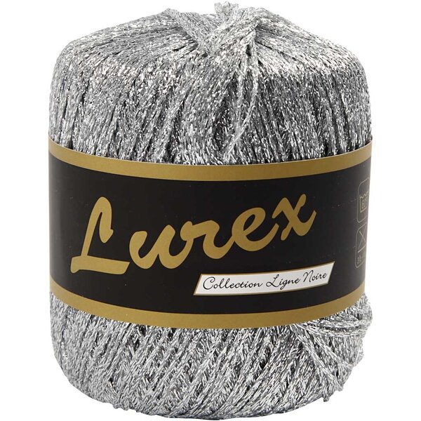 Lurex Lurex Glitter Garen, L: 160 M, zilver, 25 gr/ 1 bol