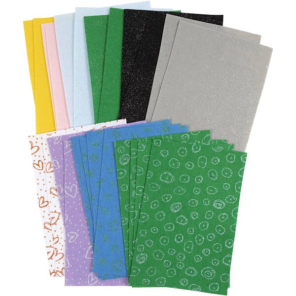 Creativ Company Hobbyvilt, vel 21x30 cm, dikte 1,5-2 mm, Inhoud kan variëren , diverse kleuren, 24 vel/ 1 doos