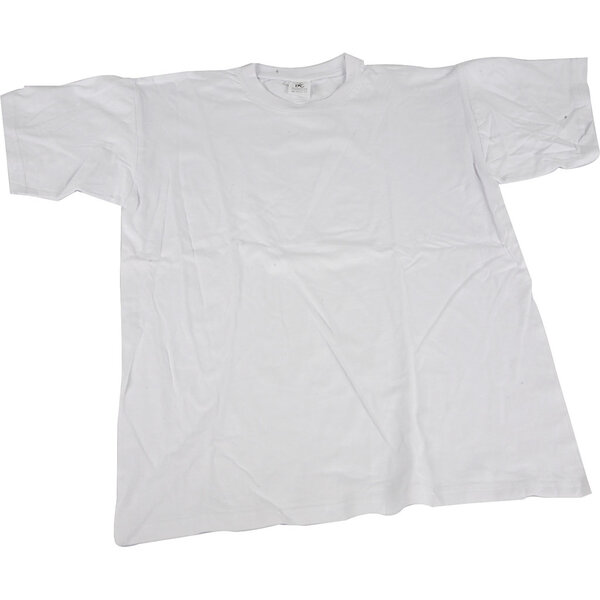 Creativ Company T-shirts, B: 32 cm, afm 3-4 jaar, ronde hals, 145 gr, wit, 1 stuk