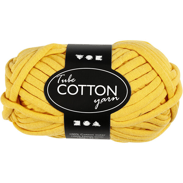 Creativ Company Textielgaren, L: 45 M, geel, 100 gr/ 1 bol