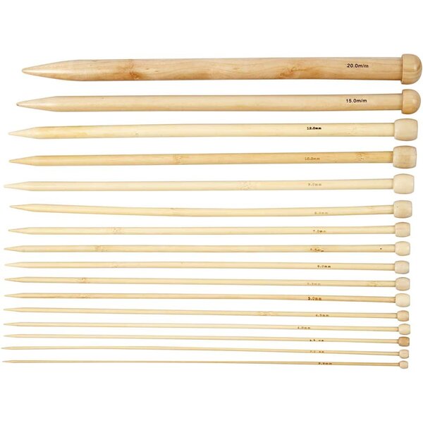 Creativ Company Breinaalden, L: 35 cm, afm 2,5-20 mm, 16 paar/ 1 doos