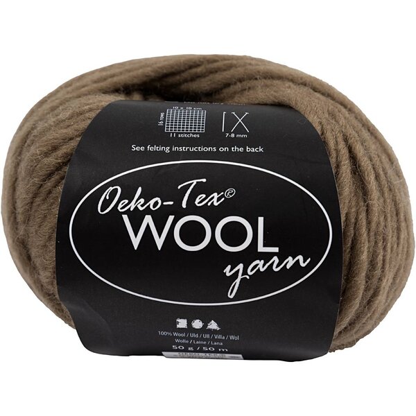 Creativ Company Wolgaren, L: 50 M, lichtbruin, 50 gr/ 1 bol