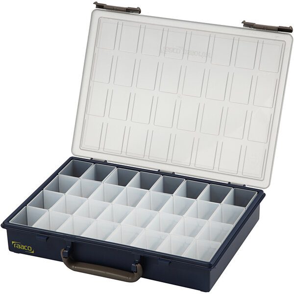 Raaco Opslag box, 32 losse vakken, H: 5,7 cm, afm 33,8x26,1 cm, 1 stuk
