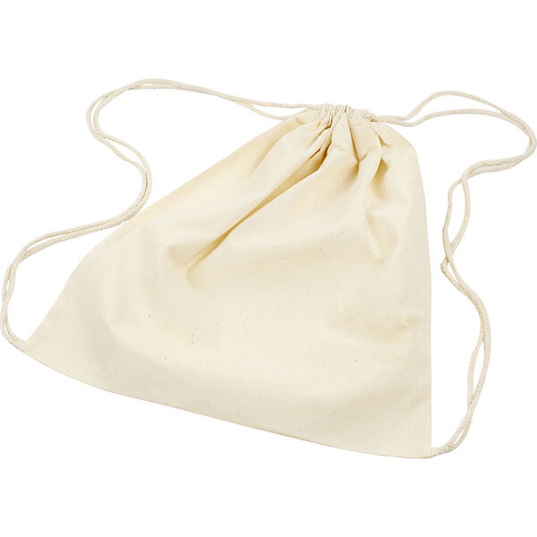 Creativ Company Tas met treksluiting, afm 37x41 cm, 115 gr, licht naturel, 3 stuk/ 1 doos