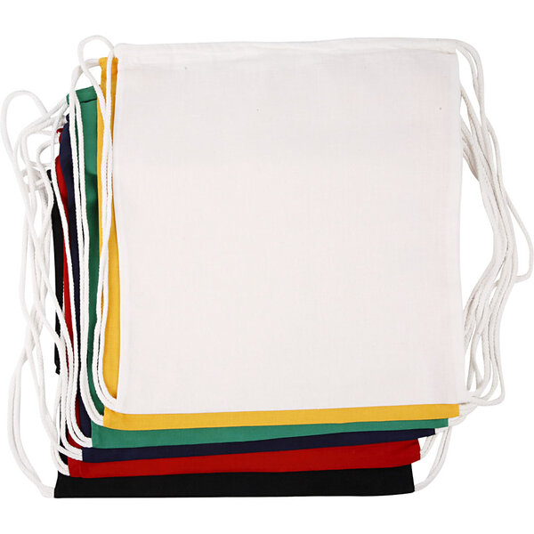 Creativ Company Schoenenzak / Rugzak, afm 37x41 cm, 135 gr, diverse kleuren, 6 stuk/ 1 doos