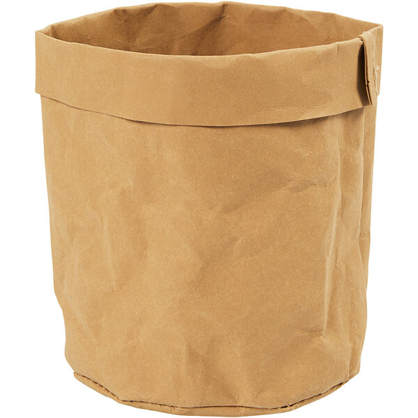 Creativ Company Faux Leather opslagzak, H: 12 cm, d 11 cm, 350 gr, lichtbruin, 1 stuk