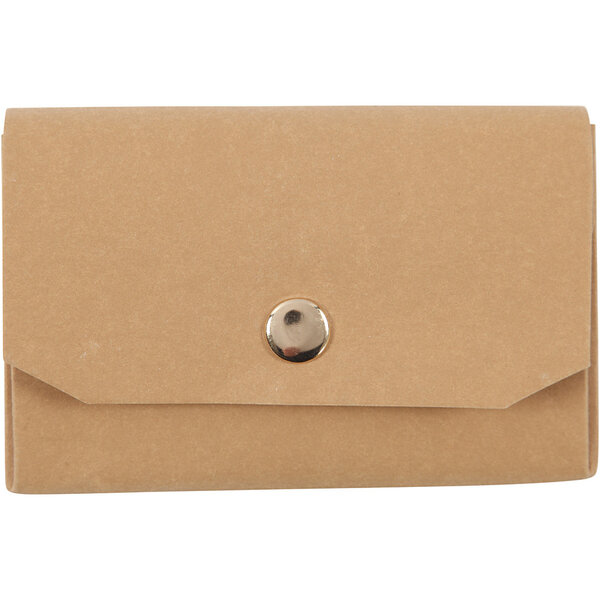 Creativ Company Faux Leather portemonnee, H: 8 cm, L: 11 cm, 350 gr, lichtbruin, 1 stuk