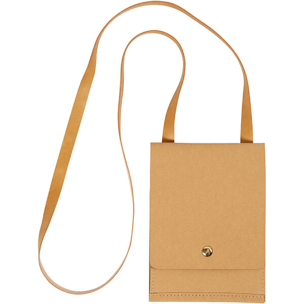 Creativ Company Faux Leather Schoudertas, H: 18 cm, L: 13 cm, 350 gr, lichtbruin, 1 stuk
