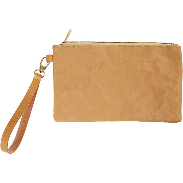 Creativ Company Faux Leather Clutch, H: 18 cm, L: 21 cm, 350 gr, lichtbruin, 1 stuk