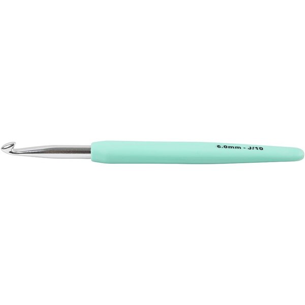 Creativ Company Haaknaalden, afm 6, L: 13,3 cm, afm 6 mm, turquoise, 1 stuk