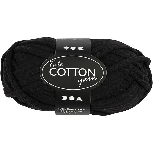 Creativ Company Textielgaren, L: 45 M, zwart, 100 gr/ 1 bol