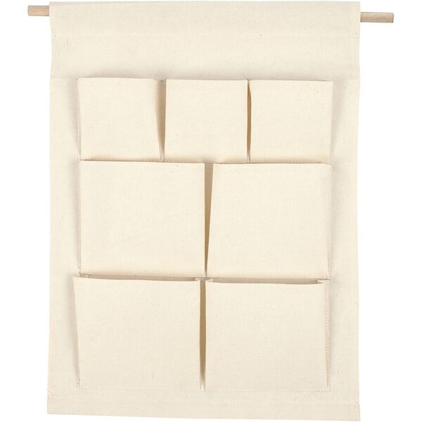 Hangende organiser, H: 46 cm, B: 34 cm, licht naturel, 1 stuk