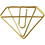 Creativ Company Clips, diamant, H: 25 mm, B: 35 mm, goud, 6 stuk/ 1 doos