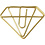 Creativ Company Clips, diamant, H: 25 mm, B: 35 mm, goud, 6 stuk/ 1 doos