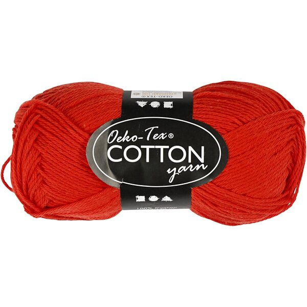 Creativ Company Katoengaren, afm 8/4, L: 170 M, rood, 50 gr/ 1 bol
