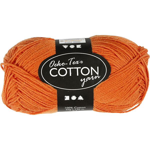 Creativ Company Katoengaren, afm 8/4, L: 170 M, oranje, 50 gr/ 1 bol
