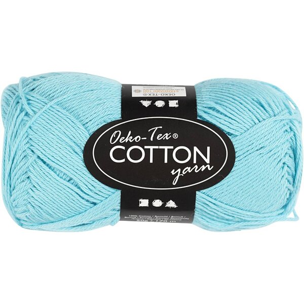 Creativ Company Katoengaren, afm 8/4, L: 170 M, turquoise, 50 gr/ 1 bol