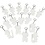 Figuren van textiel met sleutelhanger, afm 6-10 cm, wit, 15 stuk/ 1 doos