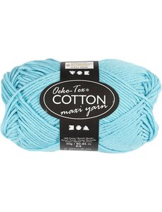 Creativ Company Katoengaren, afm 8/8, L: 80-85 M, turquoise, 50 gr/ 1 bol