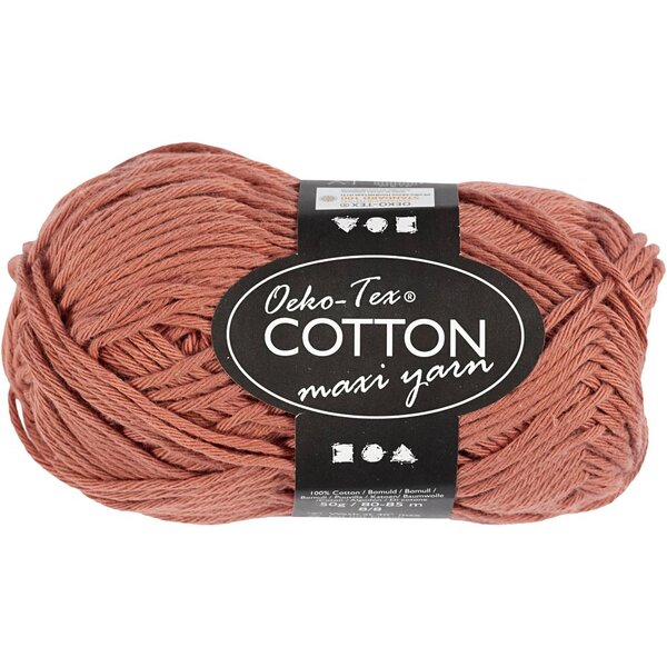Creativ Company Katoengaren, afm 8/8, L: 80-85 M, terracotta, 50 gr/ 1 bol
