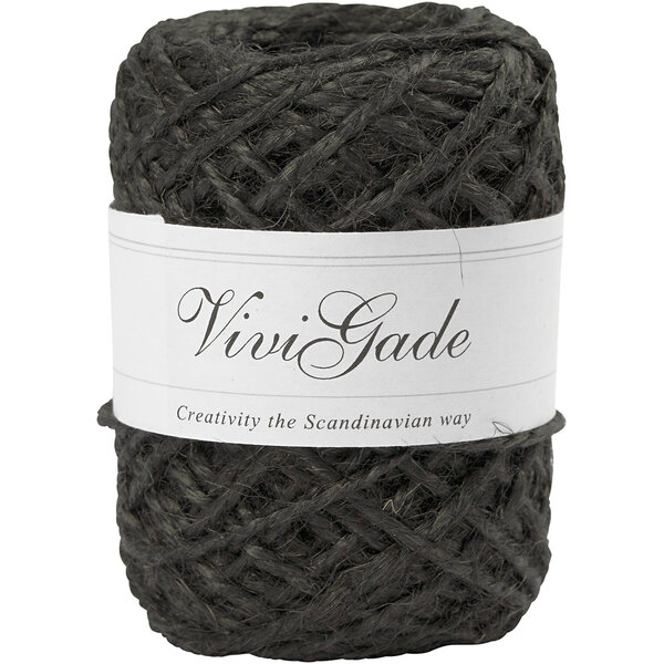Vivi Gade Natuurlijk hennep, dikte 1-2 mm, zwart, 30 m/ 1 rol