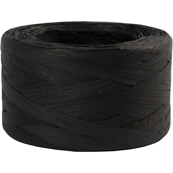 Creativ Company Papier Raffia Garen, B: 7-8 mm, zwart, 100 m/ 1 rol