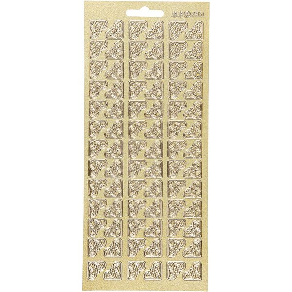 Creativ Company Stickers, hoeken, vel 10x23 cm, goud, 1 vel
