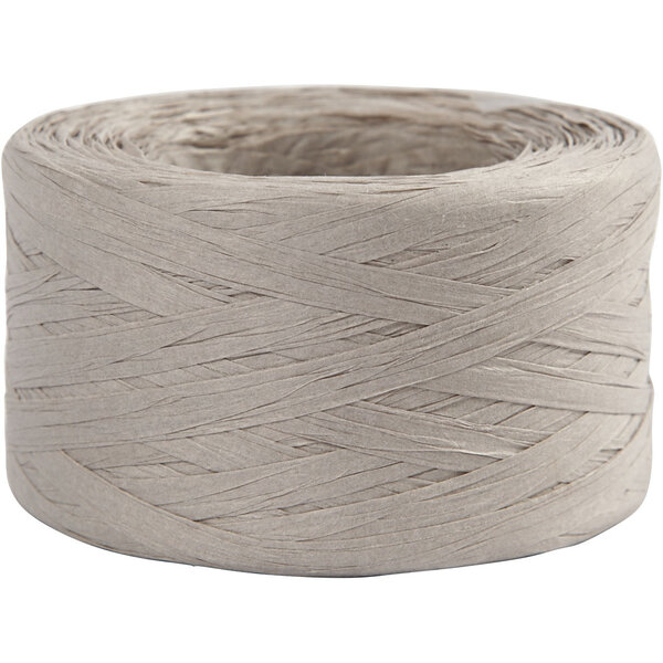 Creativ Company Papier Raffia Garen, B: 7-8 mm, lichtgrijs, 100 m/ 1 rol