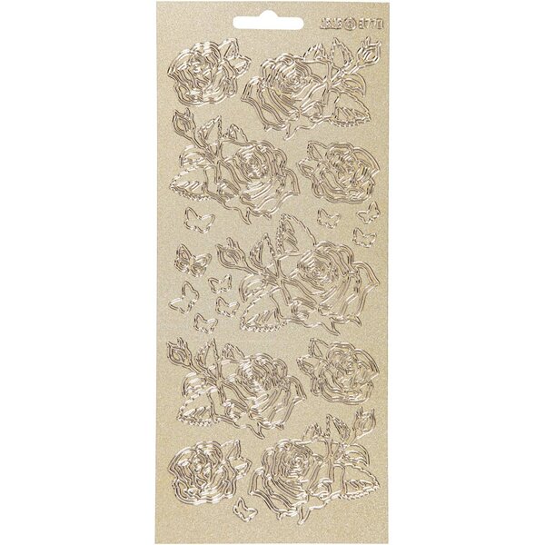 Creativ Company Stickers, rozen, vel 10x23 cm, goud, 1 vel