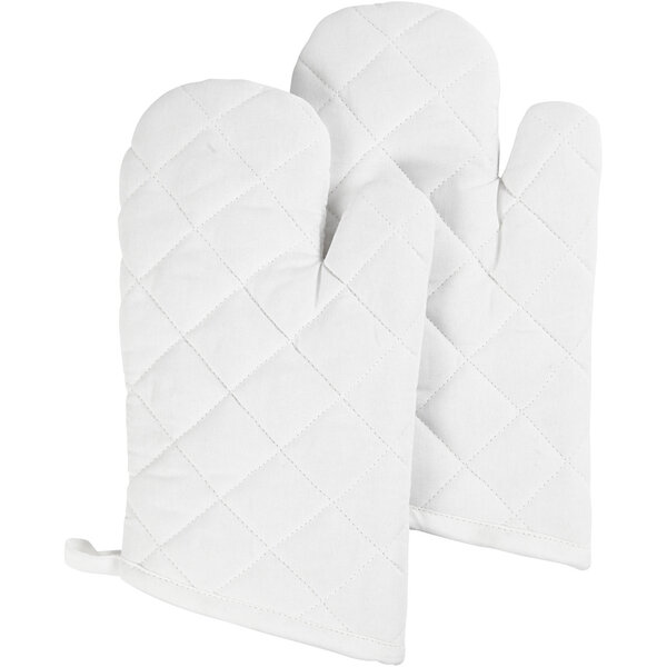 Creativ Company Ovenhandschoen, afm 18x28 cm, 145 gr, wit, 2 stuk/ 1 doos