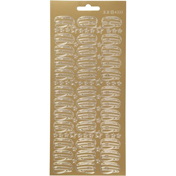 Creativ Company Stickers, hoed, vel 10x23 cm, goud, 1 vel